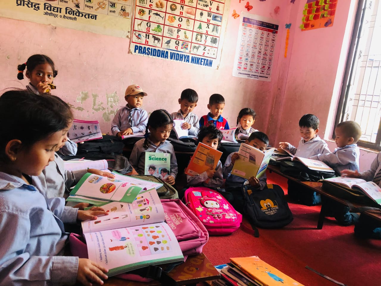 Students in classroom learning activities